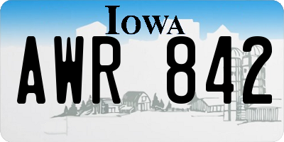 IA license plate AWR842