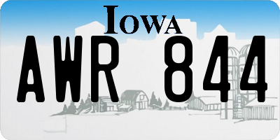 IA license plate AWR844
