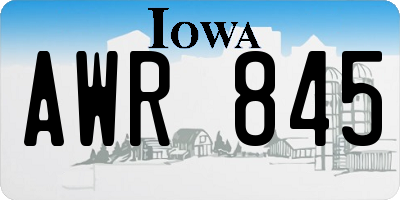 IA license plate AWR845