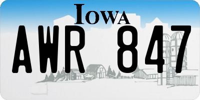 IA license plate AWR847