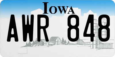 IA license plate AWR848