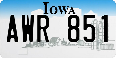 IA license plate AWR851