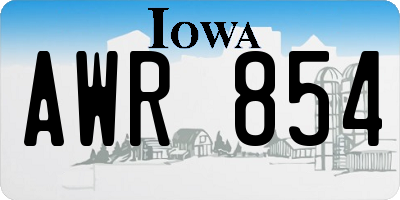 IA license plate AWR854