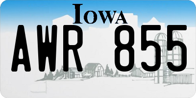 IA license plate AWR855