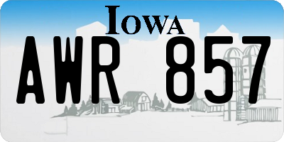 IA license plate AWR857