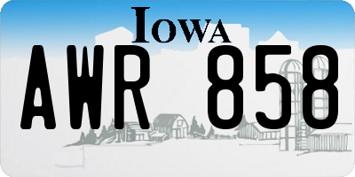 IA license plate AWR858
