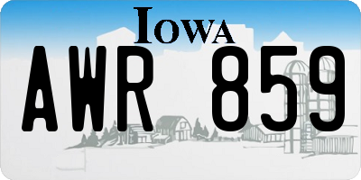 IA license plate AWR859
