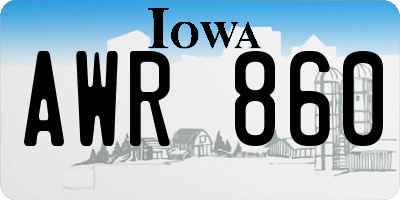 IA license plate AWR860