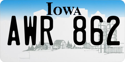 IA license plate AWR862