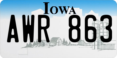 IA license plate AWR863
