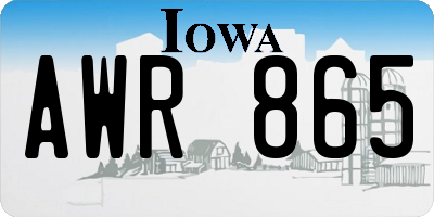 IA license plate AWR865