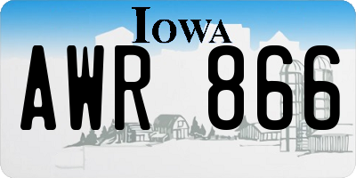 IA license plate AWR866