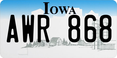 IA license plate AWR868