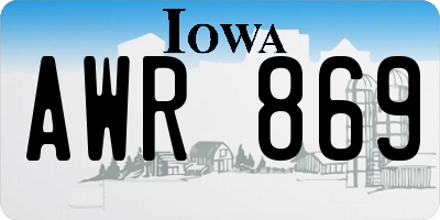 IA license plate AWR869