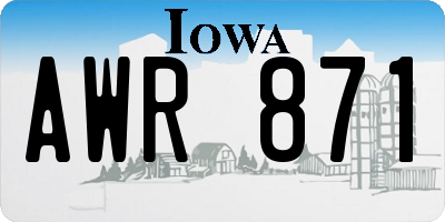IA license plate AWR871