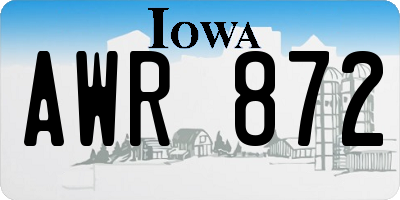 IA license plate AWR872