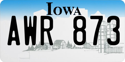 IA license plate AWR873