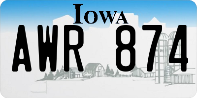 IA license plate AWR874