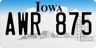 IA license plate AWR875
