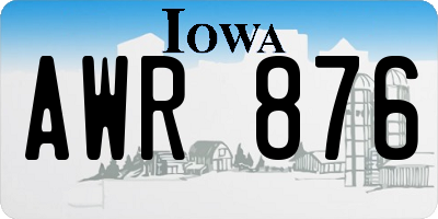 IA license plate AWR876