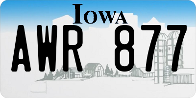 IA license plate AWR877