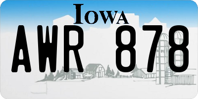 IA license plate AWR878