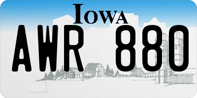 IA license plate AWR880