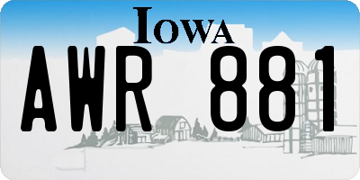 IA license plate AWR881