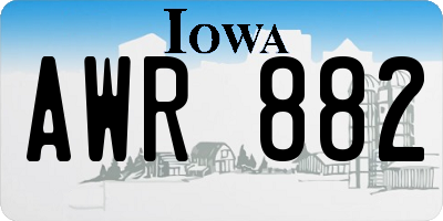 IA license plate AWR882