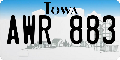 IA license plate AWR883