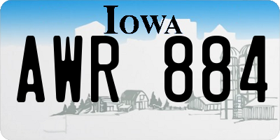 IA license plate AWR884