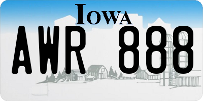 IA license plate AWR888