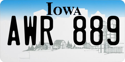 IA license plate AWR889