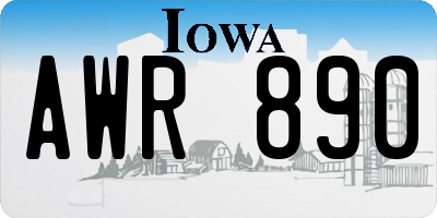 IA license plate AWR890