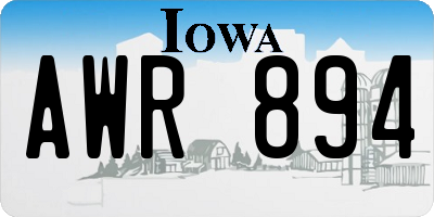 IA license plate AWR894