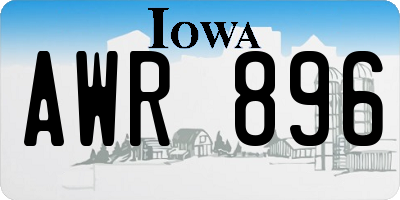 IA license plate AWR896