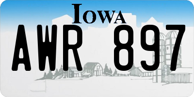IA license plate AWR897