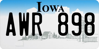 IA license plate AWR898