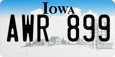 IA license plate AWR899