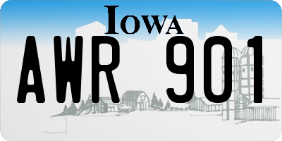 IA license plate AWR901