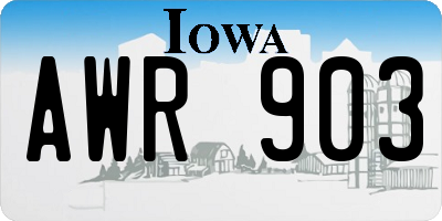 IA license plate AWR903