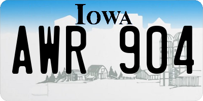 IA license plate AWR904