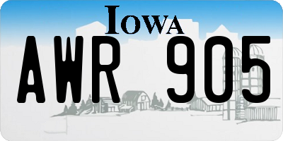 IA license plate AWR905