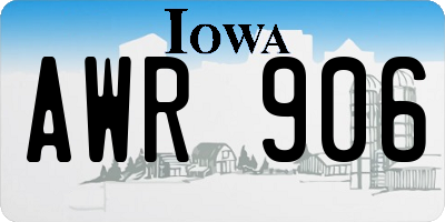 IA license plate AWR906