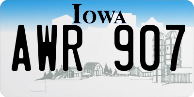 IA license plate AWR907