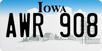 IA license plate AWR908