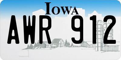 IA license plate AWR912