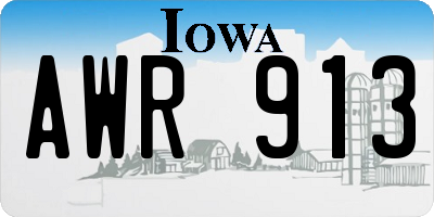 IA license plate AWR913