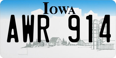 IA license plate AWR914