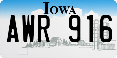IA license plate AWR916